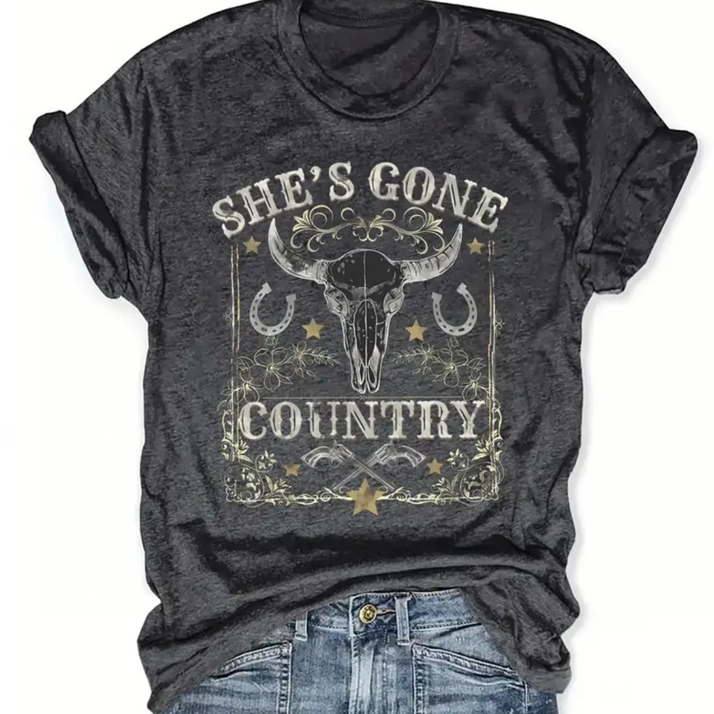 She's Gone Country- women's Tee with Western Design